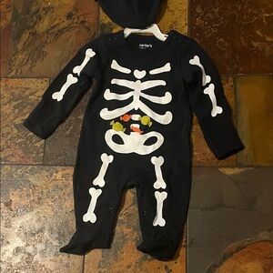 Carter's Black and White Skeleton Baby Onesie
